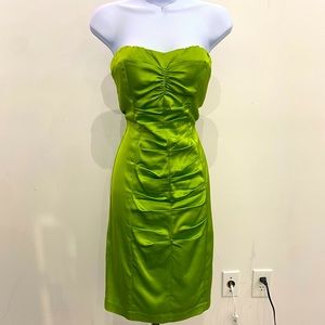 Cache Satin Sleeveless Cocktail Dress